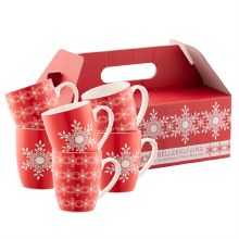Belleek Snowflake 6 Piece Mug Set