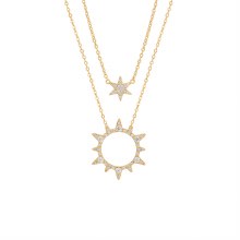 Tipperary Crystal Soleil Sun & Star Pendant Gold