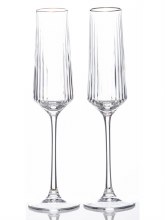 Solstice Gold Rim Flute Pair