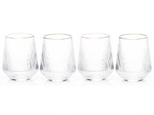Solstice Gold Rim Tumbler Set of 4