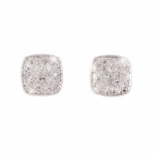 Tipperary Crystal Square Silver Diamont Earrings