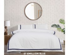 Atlantic Linen St Emillion Blue Double Duvet 200 Thread Count 100% Cotton