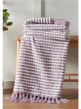 Stab Stitch Lilac Throw