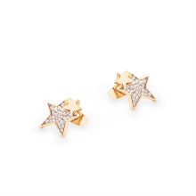 Tipperary Crystal Star Double Stud Earrings Gold