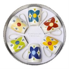Tipperary Crystal Star Flower Set of 6 Mugs