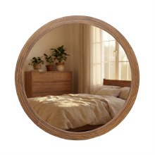 Tara Lane Stepped Round Mirror Natural