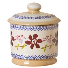 Nicholas Mosse Pottery Sugar Bowl with Lid Clematis