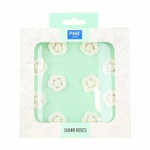 Sugar Rose 25mm White Set of 10
