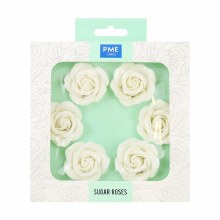 Sugar Rose 45mm White Set of 6