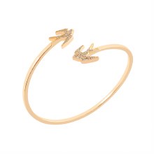 Tipperary Crystal Swallow Bangle Pave Set Gold