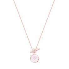 Tipperary Crystal  T-Bar Pendant Rose Gold Mother of Pearl