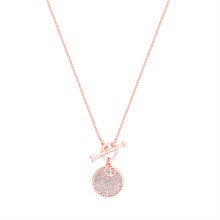 Tipperary Crystal T-Bar Pendant Rose Gold