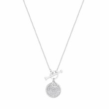 Tipperary Crystal  T-Bar Pendant Silver Circle