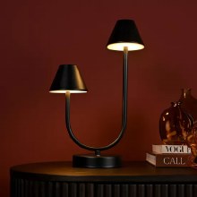 Table Lamp Double Black USB Touch
