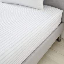 Tickling Stripe Silver Double Duvet Fitted Sheet