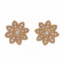 Tipperary Crystal Flower Rose Gold Earrings