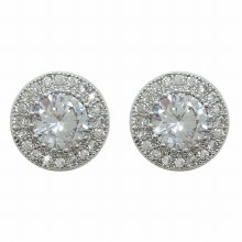 Tipperary Crystal Round Silver Earrings