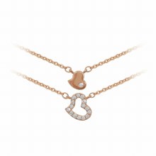 Tipperary Crystal Double Heart Rose Gold Pendant