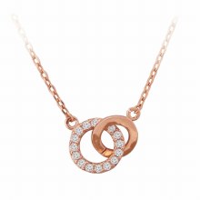 Tipperary Crystal Rose Pol & CZ Circle Pendant