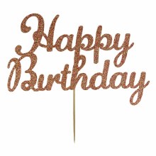 Topper Happy Birthday Glitter