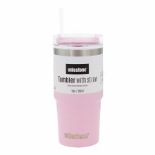 Travel Mug with Straw - Pink