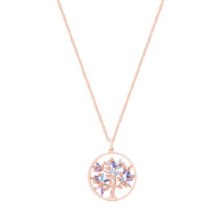 Tipperary Crystal Tree Of Life Necklace Circle with Blue Marquise