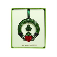 Tipperary Crystal Trinity Claddagh with Shamrock