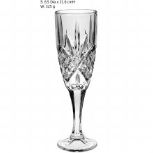 Killarney Crystal Trinity Flute Glasses Set of 6