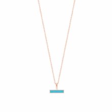 Tipperary Crystal Turquoise Bar Pendant Rose Gold