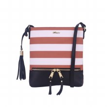 Hampton Handbags Venice Stripe Crossbag Bag Tan
