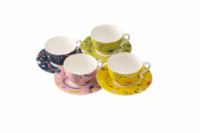 Aynsley Verdant set of 4 Teacups & Saucers