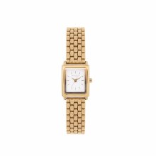 Tipperary Crystal Watch Rectangular White & Gold