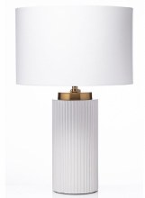 Grange Living White Ceramic &Linen Lamp 53cm