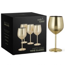 Oak & Steel Wine Gold Matt Set of 4