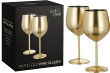 Oak & Steel Wine Matte Gold Set of 2