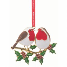Newgrange Living Xmas Robin Pair on Branch