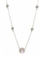 Newgrange Living Yellow Gold Circular Round Cut Diamond Pendant