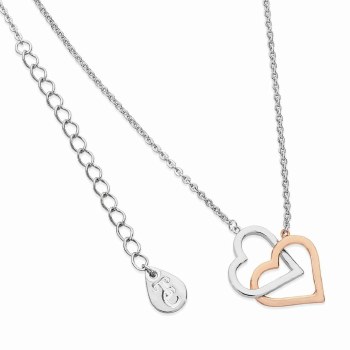 Tipperary Crystal Interlinked 2 Tone Heart Chain
