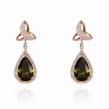 Tipperary Crystal MOH Trinity Knot Earring Rose Gold