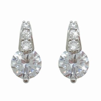 Tipperary Crystal Round Silver Earrings