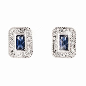 Tipperary Crystal SILVER EARRINGS SAPPHIRE CENTR
