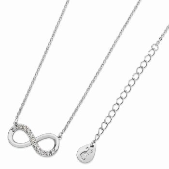 Tipperary Crystal Part Stone Infinity Pendant Si