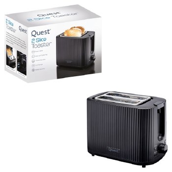 Toaster Black Grooved 2-Slice