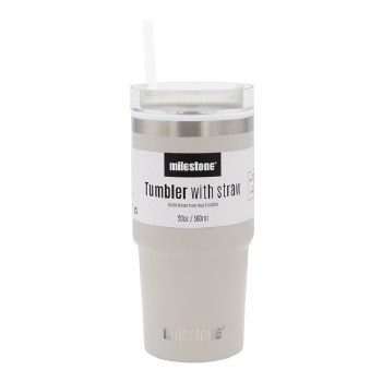 Travel Mug with Straw - Almond