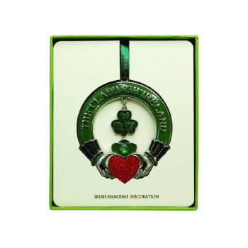 Tipperary Crystal Trinity Claddagh with Shamrock