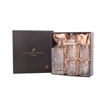 Killarney Crystal Trinity Decanter &amp; 4 Glasses