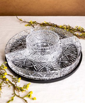 Killarney Crystal Trinity Lazy Susan Serving Set