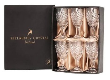 Killarney Crystal Trinity Liqueur Glass Set of 6