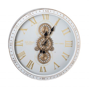 Tara Lane Wall Clock Gears Ivory 50cm