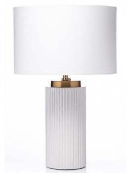 Grange Living White Ceramic &amp;Linen Lamp 53cm